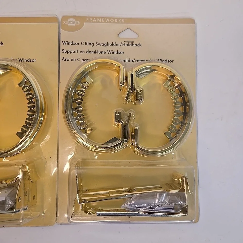Graber‎ Structures Windsor C-Ring Swag holder curtain drape tieback Holdback X2